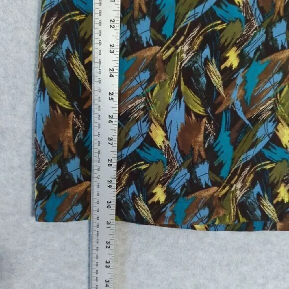 Christopher & Banks Women SZ 4 Brown/Teal Floral Moleskin A-Line Maxi Skirt NWOT